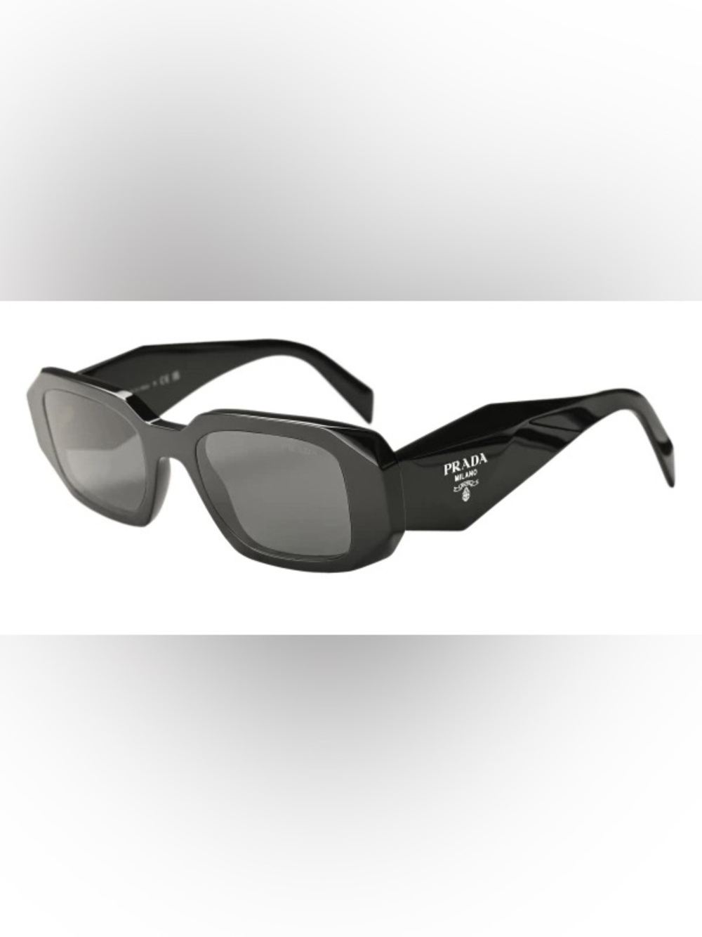PRADA Sunglasses Small Geometric Symbole In Acetate Black - Picture 2 of 4